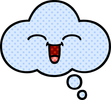 Bir insan tarafından çizilmiş bir düşünce baloncuğunun çizgi roman tarzı