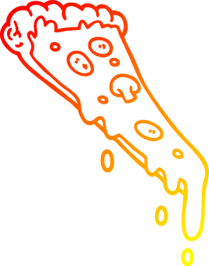 Bir insan tarafından çizilmiş bir pizza diliminin sıcak gradyan çizimi