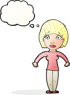 Bir insan tarafından çizilmiş düşünce balonlu bir karikatür.