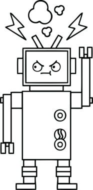Bir insan tarafından çizilmiş robot çizimi
