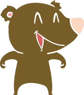 Gülen ayı düz renkli çizgi film bir insan tarafından çizildi.