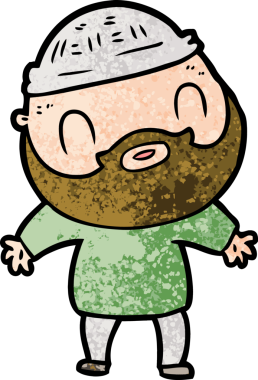 Bir insan tarafından çizilmiş sakallı bir adam.