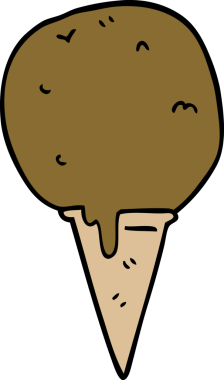 Bir insan tarafından çizilmiş karalama dondurma külahı.