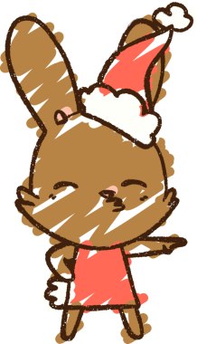 Bir insan tarafından çizilen Noel Tavşanı Tebeşiri