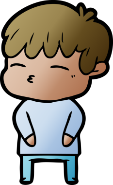 Bir insan tarafından çizilmiş meraklı bir çocuk.