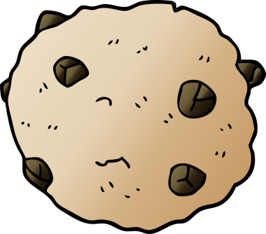 Bir insan tarafından çizilmiş çikolatalı kurabiye.