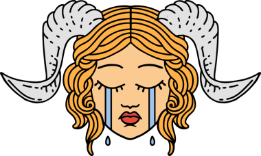 Retro Dövme Biçimi Bir insan tarafından çizilmiş ağlama kiremit yüzüName