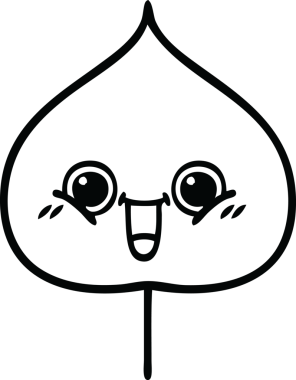 Bir insan tarafından çizilmiş dışavurumsal yaprağın çizgi çizimi