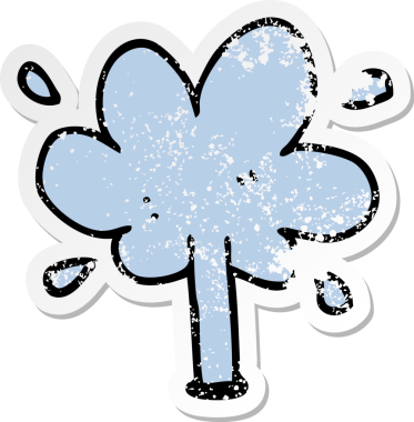 Bir insan tarafından çizilmiş karikatür su fışkırtması.