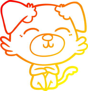 Bir insan tarafından çizilmiş çizgi film köpeğinin sıcak çizgi çizimi