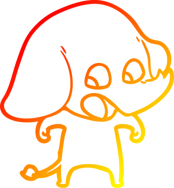 Bir insan tarafından çizilmiş şirin bir fil çizimi.