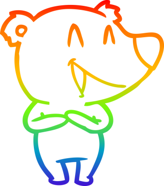 Gökkuşağı gradyan çizgisi Bir insan tarafından çizilmiş gülen ayı karikatürü