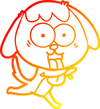 Bir insan tarafından çizilmiş sevimli bir köpeğin sıcak çizgi çizgisi.