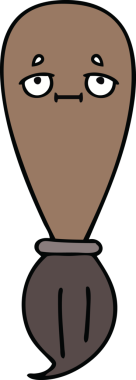 Bir insan tarafından çizilmiş güzel bir boya fırçası karikatürü.