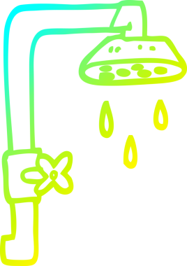 Bir insan tarafından çizilmiş bir karikatür duş başlığı çizimi