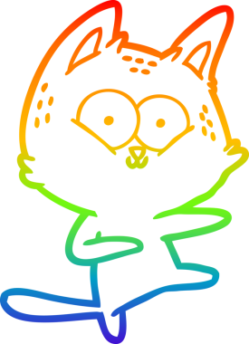 gökkuşağı gradyan çizimi bir insan tarafından çizilmiş çizgi bir kedi