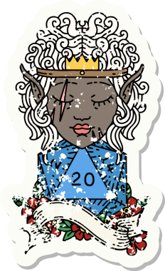 Retro Dövme Tarzı Bir insan tarafından çizilmiş 20 zarlı barbar karakter