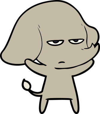 Bir insan tarafından çizilmiş kızgın bir fil.