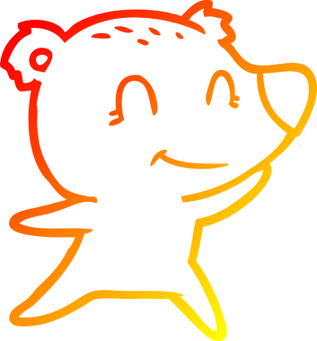 Bir insan tarafından çizilmiş dost bir ayı karikatürünü çiziyorum.