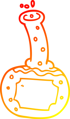 Bir insan tarafından çizilmiş bir karikatür deney iksirinin sıcak çizgi çizimi