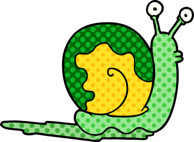 bir insan tarafından çizilmiş karikatür salyangozu