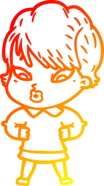 Bir insan tarafından çizilmiş bir karikatür kadın çizimi