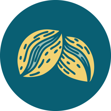 Bir insan tarafından çizilmiş kahve çekirdeklerinin ikonik dövme şekli