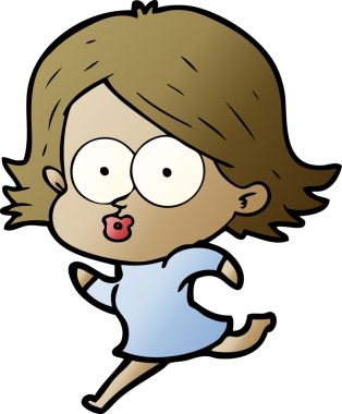 Çizgi film kızı somurtuyor bir insan tarafından