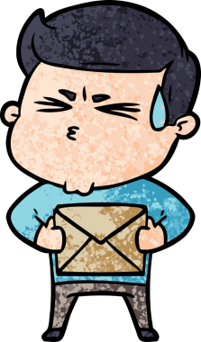 Bir insan tarafından çizilmiş terleyen çizgi film adamı.