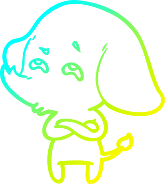 Bir insanın çizdiği karikatür fili çizimi.