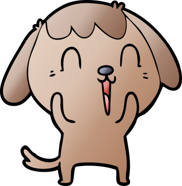 Bir insan tarafından çizilmiş şirin bir çizgi film köpeği.