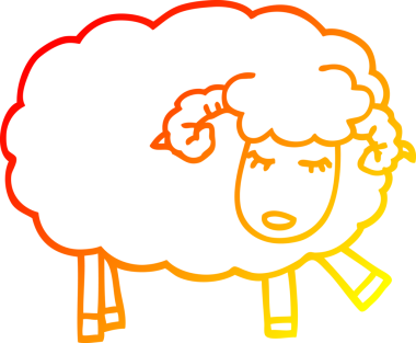 Bir insan tarafından çizilmiş şirin bir koyun çizimi.