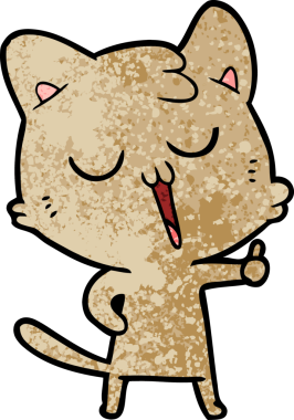 Bir insan tarafından çizilmiş çizgi film kedisi.