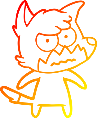 Bir insan tarafından çizilmiş kızgın tilki çizgi çizimi.