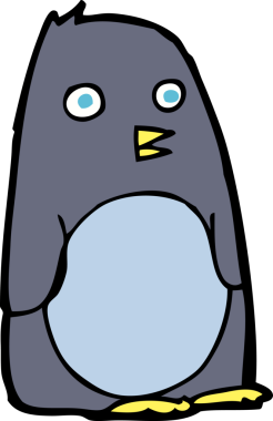 bir insan tarafından çizilmiş penguen çizgi filmi