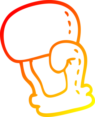 Bir insanın çizdiği çizgi film boks eldiveninin sıcak gradyan çizgisi.