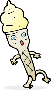 Bir insan tarafından çizilmiş karikatür dondurma.