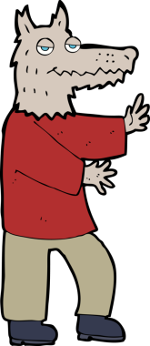 Bir insan tarafından çizilmiş bir kurt adam.