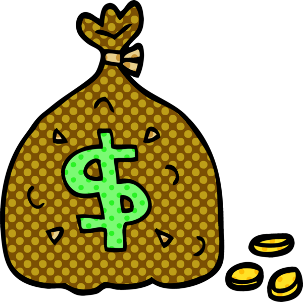 Bir insan tarafından çizilmiş para çantası.