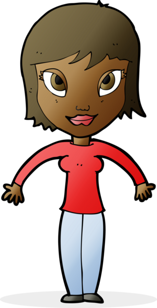 Bir insan tarafından çizilmiş omuz silken çizgi filmdeki kadın.