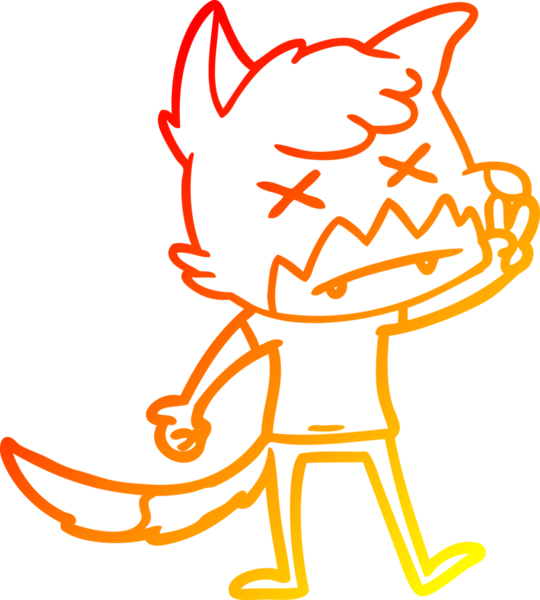 Bir insan tarafından çizilen ölü tilkinin sıcak çizgi çizimi