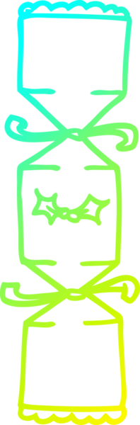 Soğuk gradyan çizgisi bir insan tarafından çizilmiş karikatür noel krakeri.