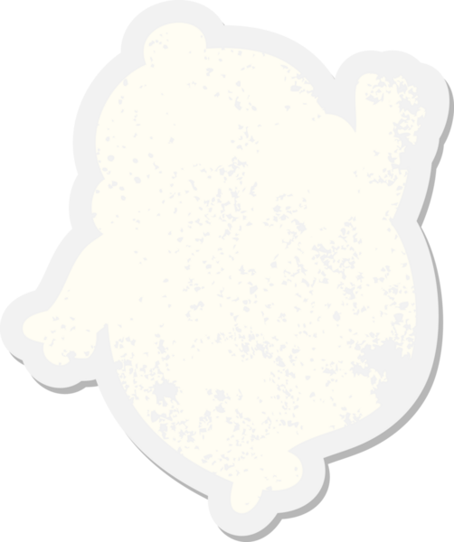 Şirin cadılar bayramı hayaleti bir insan tarafından çizilmiş grunge çıkartmasını sallıyor.