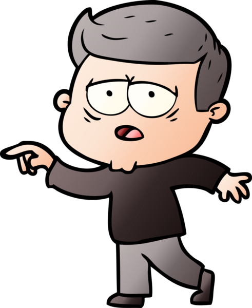 Bir insan tarafından çizilmiş yorgun bir adam.