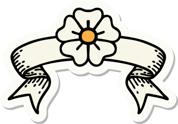 Bir insan tarafından çizilmiş çiçek pankartıyla dövme stili