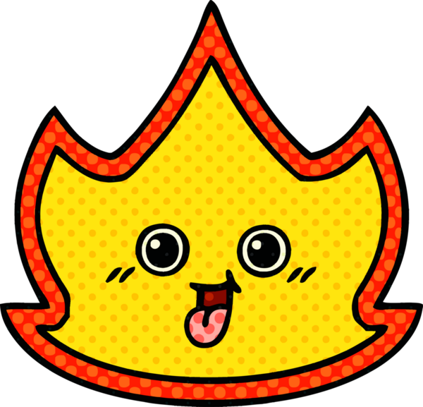 Bir insan tarafından çizilmiş çizgi roman tarzı bir ateş.