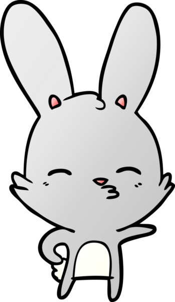 Bir insan tarafından çizilmiş meraklı tavşan çizgi filmi.