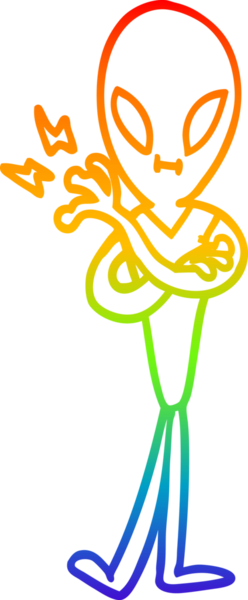 gökkuşağı gradyanı çizimi bir insan tarafından çizilmiş bir uzaylı çizgi filmi