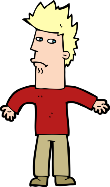 Bir insan tarafından çizilmiş, kafası karışmış bir adam.