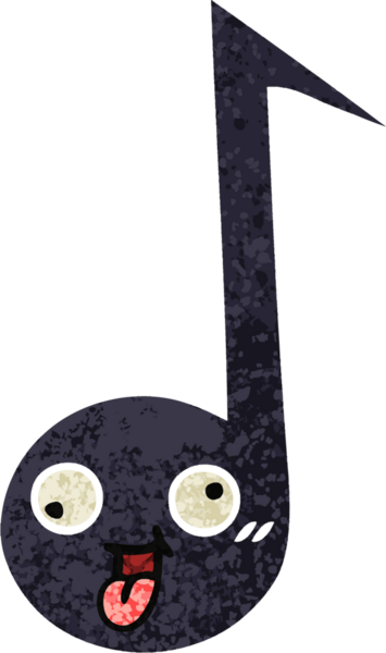 Bir insan tarafından çizilmiş bir notanın retro çizim tarzı karikatürü